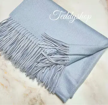 최고급 캐시미어 100% 대형 스톨 페일 블루