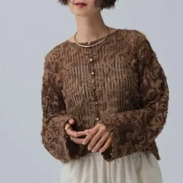 렙심 뉴앙스 패턴 가디건 FREE 사이즈 브라운