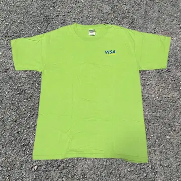 VISA 형광 그린 T셔츠 L 사이즈