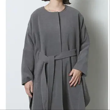 meri 미일리 모몽가 벨트 부착 코트 다크 그레이