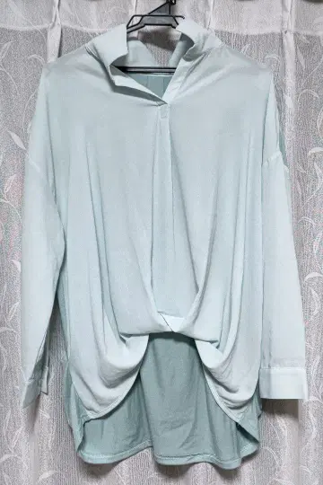 드레이프 디자인 긴팔 셔츠