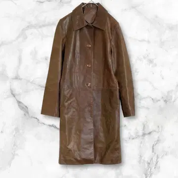트렌치코트 자켓 가죽 (양) 롱 기장 캐주얼 M~L