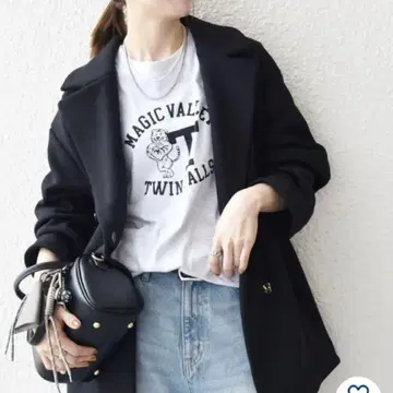 새상품급 SHIPS any 종이상자 코쿤 테일러드 미디 코트