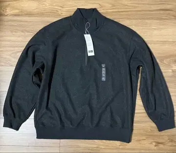 유니클로 U 브러쉬드 맨투맨 하프 지퍼 셔츠 XL