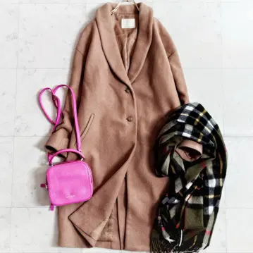 새상품급 개럴개런트 숄카라 롱 코트 카멜 울