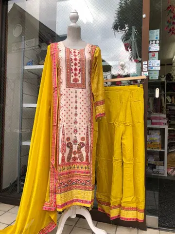 쿠르타, 팬츠, 숄 (3점 세트)