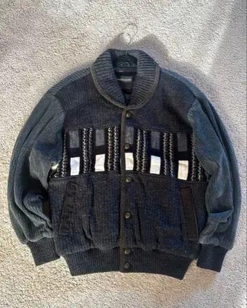 레어 90s 도킹 니트 자켓 블루종 레트로 구제 의류 빈티지 M