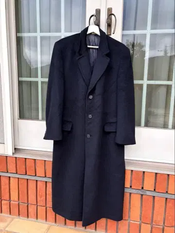 USA 제조 80s 빈티지 최상급 캐시미어 100% 체스터 코트 네이비