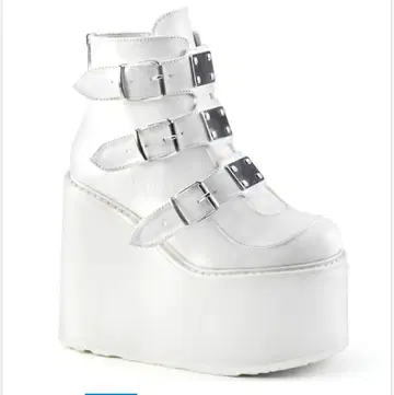 demonia 데모니아 통굽 숏부츠 화이트 스니커즈