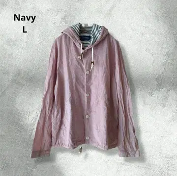 네이비 린넨 코튼 자켓 겉옷 핑크 L 남녀 공용