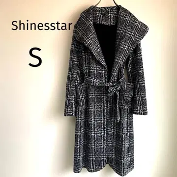 Shinesstar 체크 무늬 롱 코트 [ S ]