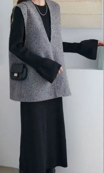 [WEB 한정판] DISCOAT 베스트 포함 리브 니트 셋업