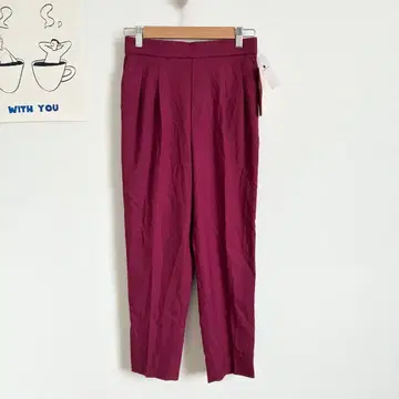 글로벌 워크 새상품 우츠쿠 실루엣 테이퍼드 팬츠 레이온