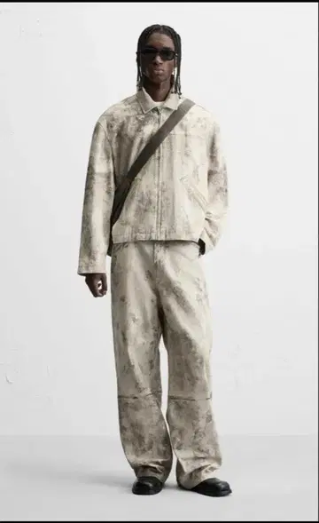 ZARA 추상 카펜터 팬츠 배기 데님 EUR40 USA31