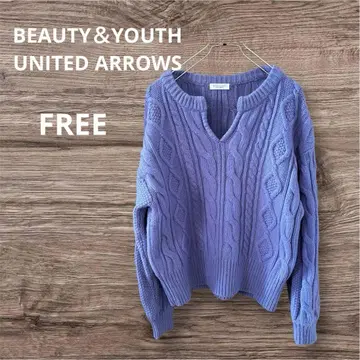 Beauty&Youth 울 케이블 스키퍼 넥 니트 라벤더 FREE