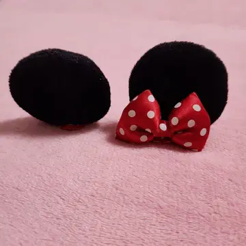 디즈니 미니 마우스 패치 귀 헤어핀 머리핀