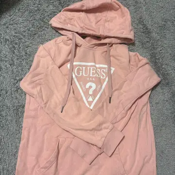 GUESS 핑크 후드 부착 트레이닝복 S