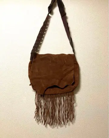 천연 가죽 프린지 숄더백 그런지 히피 가죽 공예