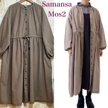 사만사 모스모스 개더 코트 원피스