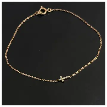 agete 아가트 K10 핑크 골드 다이아 크로스 팔찌