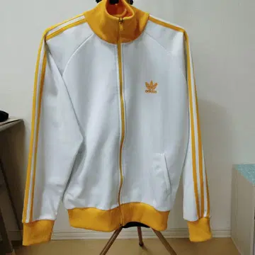 adidas 트랙 탑 화이트/오렌지 M 초레어 빈티지