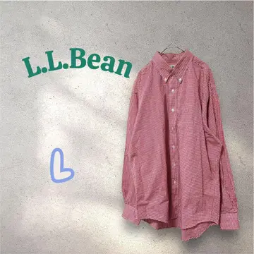 90s L.L.Bean 레드 깅엄 체크 긴팔 셔츠 L