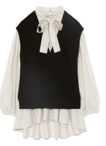 Lily Brown/리본 포함 블라우스 니트 베스트