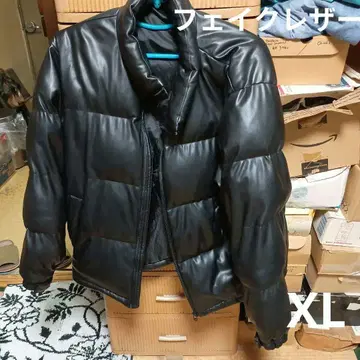 GU 히트 패디드 인조 가죽 블루종 XL