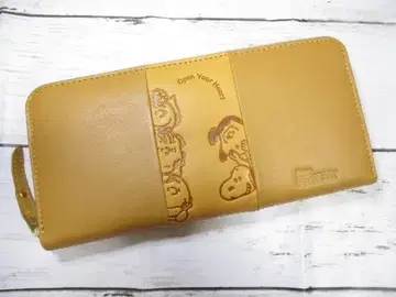 새상품 지갑 여성용 장지갑 라운드 스누피 Vintage 천연 가죽 CA!