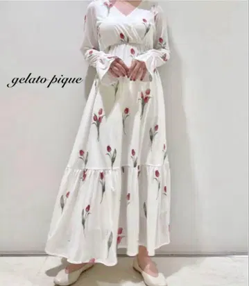 [ 미사용 ] 젤라또피케 튤립 패턴 원피스