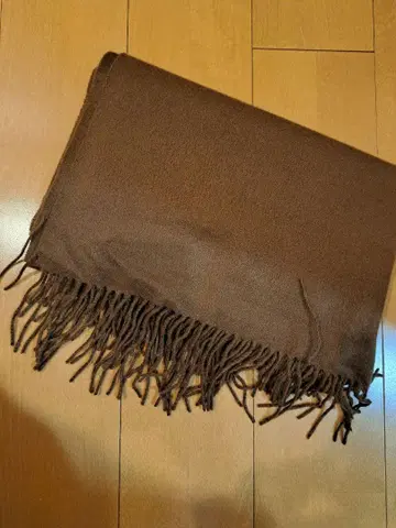브라운 캐시미어 프린지 스톨