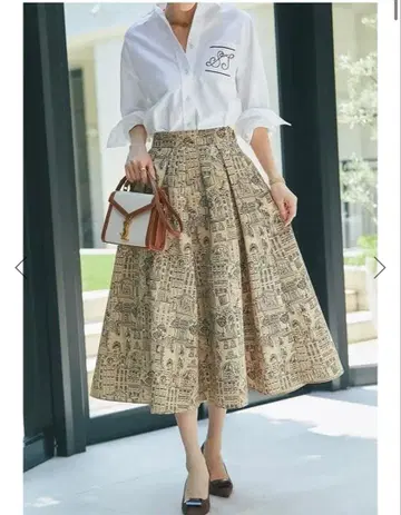 타운 프린트 스커트 (베이지) seventen 세븐틴