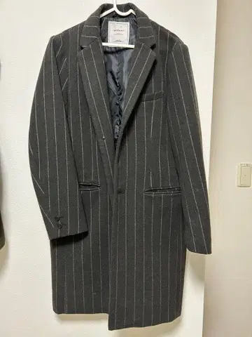 BROWNY 체스터 코트 그레이 스트라이프 Medium