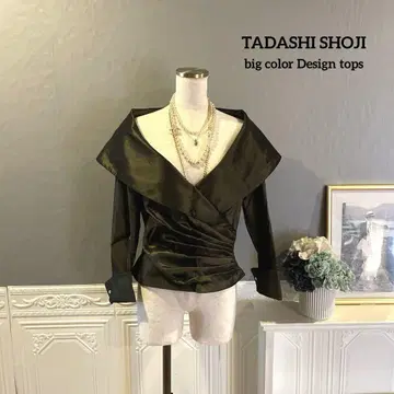 [ 5만엔 ] TADASHI SHOJI 빅 칼라 여배우 옷깃 디자인 상의