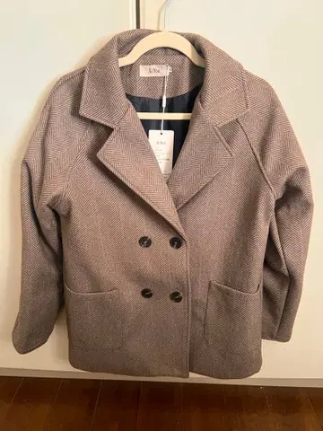 [ 새상품 ] 헤링본 무늬 더블 브레스트 자켓