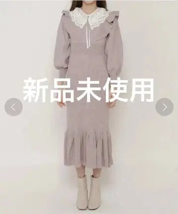 WILLSELECTION 윌셀렉션 카라 부착 니트 원피스 핑크