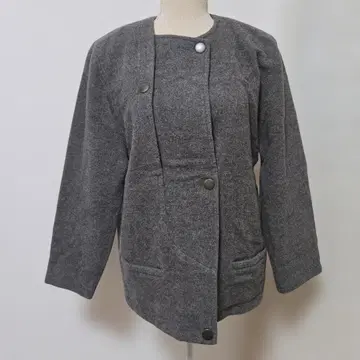 플러슈 plussyu 울 혼방 숏코트 자켓 노카라