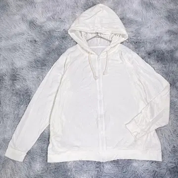 [ 3L ] 후드티 크림색 풀 집업 빅 사이즈 남성용 100% 얇은 소재