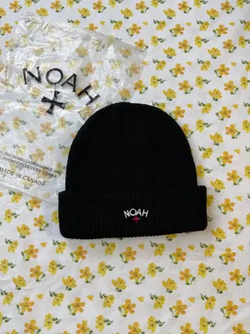 NOAH 블랙 니트 모자 100% 아크릴
