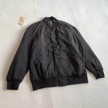 무인양품 워셔블 솜 리브 블루종 L 블랙 ma-1 MUJI