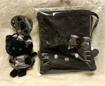 헬로키티 카라비너 달린 엔젤 마스코트 & 페이스 복조리 블랙 2점 산리오
