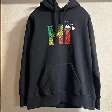 Quiksilver Hawaii 한정판 프린트 후드티 M 블랙