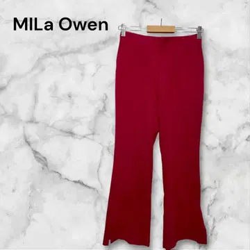 미라 오웬 빨간색 플레어 팬츠 붐컷 후크 버튼 포켓 M