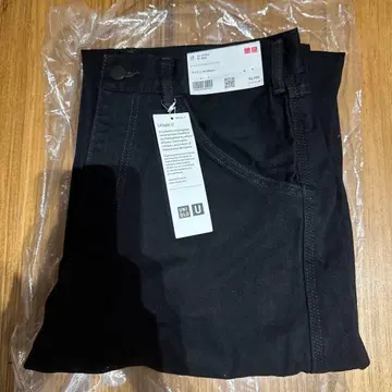 유니클로 U 와이드 핏 컬러 청바지 허리 30