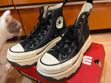 완판 converse 통굽 스니커즈 24 스모키 블랙 하이컷 거의 새상품