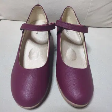 베네비스 버건디 와인 퍼플 스트랩 펌프스