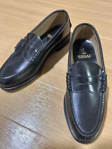 미사용 리걸 REGAL 코인 로퍼 블랙 24.5EE