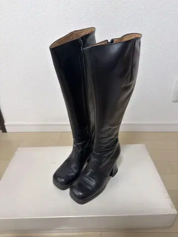 천연 가죽 롱 부츠 키다리 아저씨