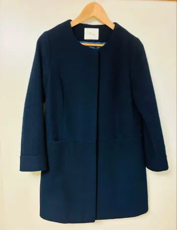 네이비 노카라 코트 S 사이즈 네이비
