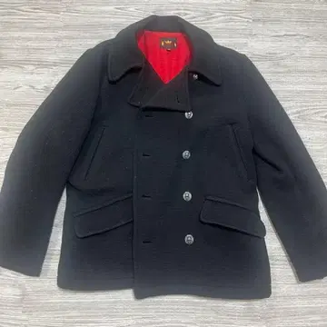 P 코트 스컬 청바지 울 P 코트